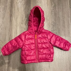 Primary Baby lightweight puffer jacket in Fuchsia 0-6 mo